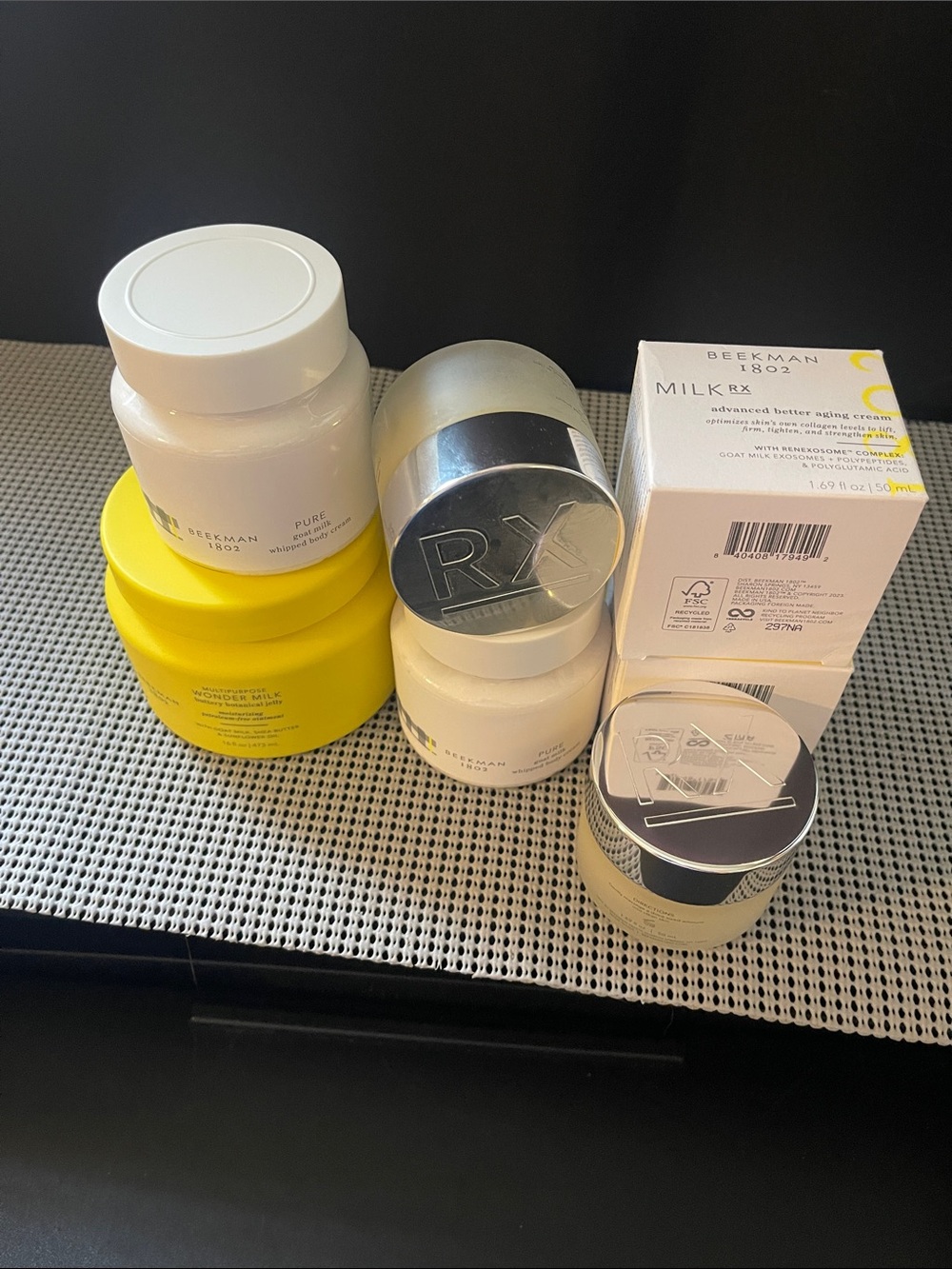 Beekman 1802 Moisturizer Jars in White, Yellow and Silver